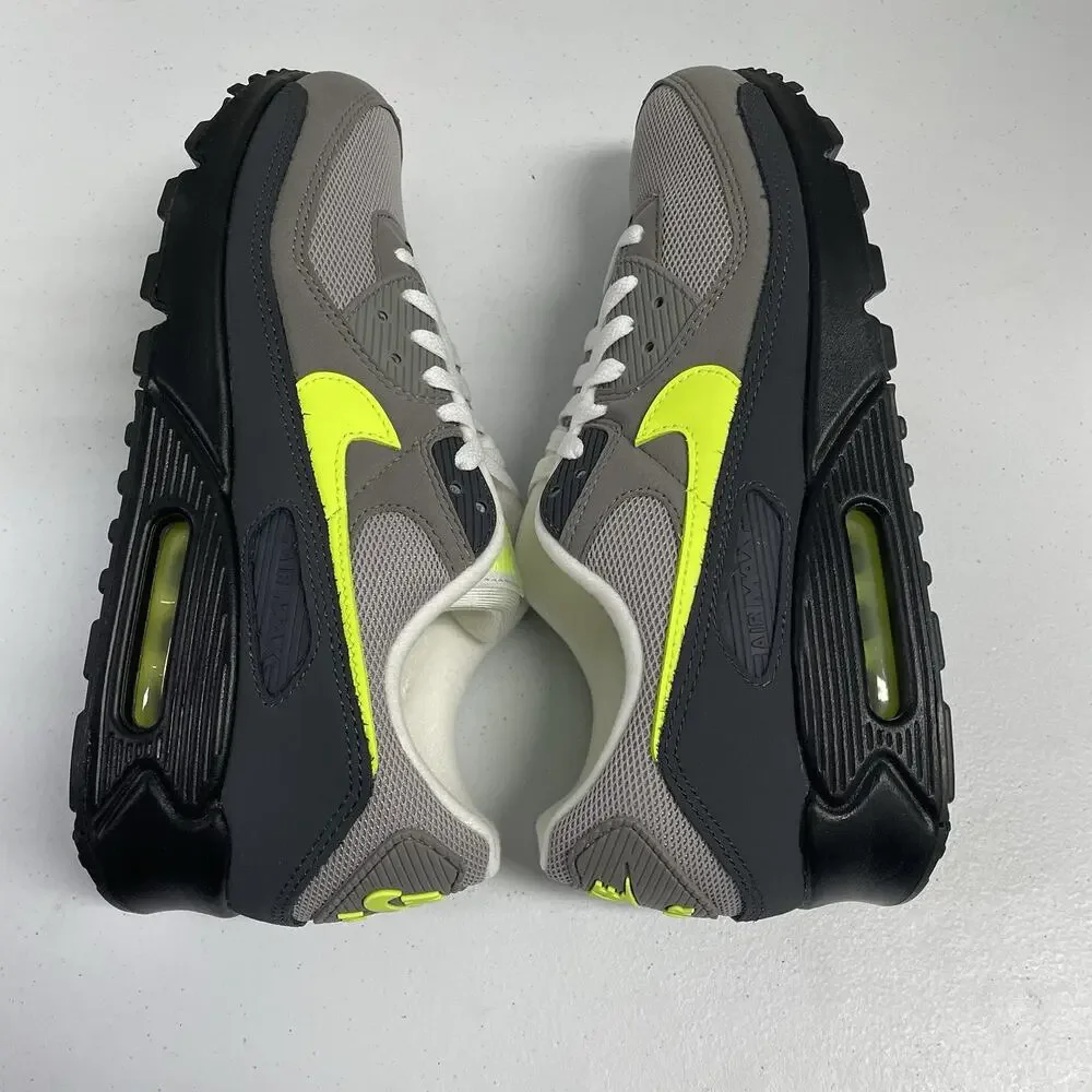Nike Air Max 90 Neon IQ0289 010 Size 12 OG Black Grey Volt Retro Low Top Shoes